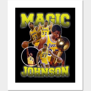 VINTAGE BOOTLEG MAGIC JOHNSON 90S Posters and Art
